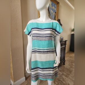 EUC-Lou & Grey Turquoise Navy White Striped Dress!💙🩵
